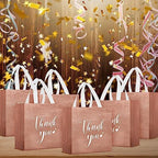 Sweetude 30 Thank You Non Woven Gift Bag, 11 x 12 x 5 Inch, Rose Gold - Image 4