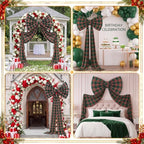 Riceshoot 32x250 Inch Christmas Tartan Plaid Green Bow, Giant Decorations - Image 6