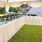 Suppromo 2 Pack 6ft Champagne Tulle Table Skirts for Birthday Party Wedding Reception Champagne Tutu Table Cloths for Parties Baby Shower Dessert Cake Table Decor - Image 4