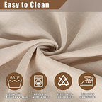 Fitable Beige Faux Linen Tablecloth Rectangle 60x102 Inch for 6 Ft Tables - Image 5