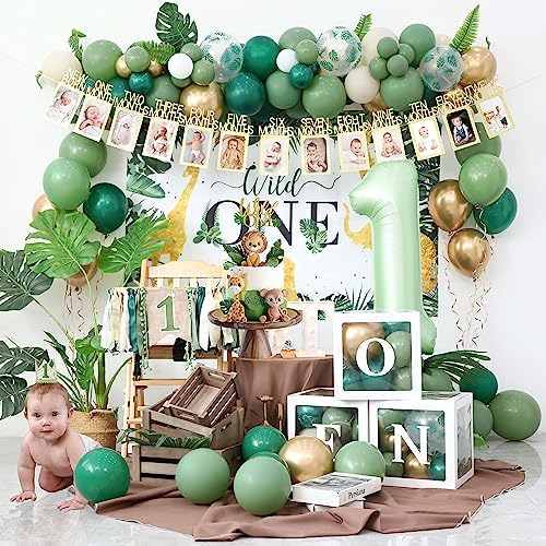 DCJHFJ Wild One Birthday Decorations for Boys Safari 1st Birthday Party - Image 3
