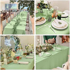 4 Pack Rectangle Tablecloth 90x132Inch Sage Green Washable Polyester Table Cover for Wedding Dining Table Buffet Parties Banquet Decoration - Image 6