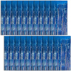 20 Pack Foil Curtain Backdrop Blue Metallic Tinsel Foil Fringe Curtains Photo Booth Props for Birthday Wedding Engagement Baby Shower Bachelorette Christmas Holiday Celebration Party Decorations by KEJ