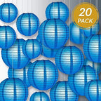 Quasimoon PaperLanternStore.com Ultimate 20-Piece Turquoise Paper Lantern Party Pack - Assorted Sizes of 6, 8, 10, 12 Inch (5 Round Lanterns Each) for Weddings, Birthday, Events and Decor - Image 2