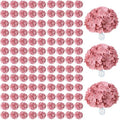 AVIVIHO 105PCS Dusty Rose Fake Flowers Hydrangea Artificial Flowers Bulk (Not Squished, No Steaming Need) Silk Flowers with Stems for Wedding Decor,Home,Baby Shower,Table Centerpieces Decoration by Aviviho