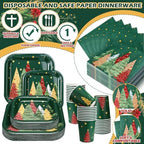 350 Pcs Christmas Paper Plates and Napkins Set Disposable Serve 50 - Image 5