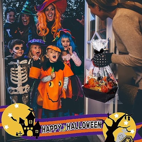 MADHOLLY 6 Set Halloween Black Gift Baskets Empty Kit to Fill, Sturdy Kraft - Image 5