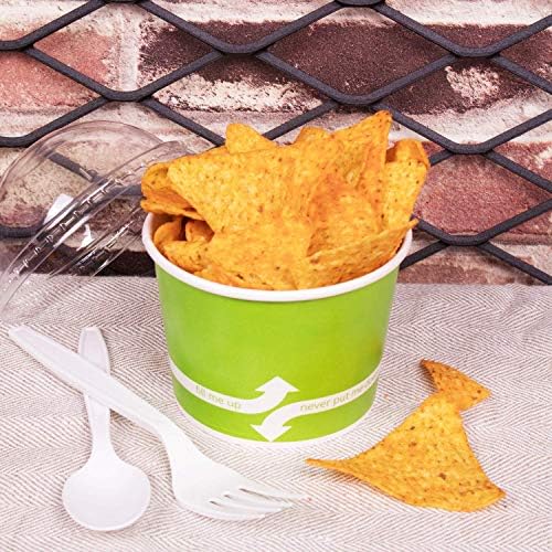 Karat [12oz - 1000 ct] Paper Ice Cream Cups & Soup Bowls for Hot/ Cold Food - Ideal for Soup, Ice Cream, Gelato, Yogurt and Snacks - Green - Image 6