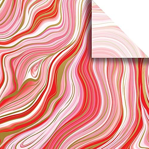 Jillson & Roberts 20" x 30" Printed Christmas Gift Tissue, Marbleized Red (48 Folded Sheets) by JILLSONROBERTS