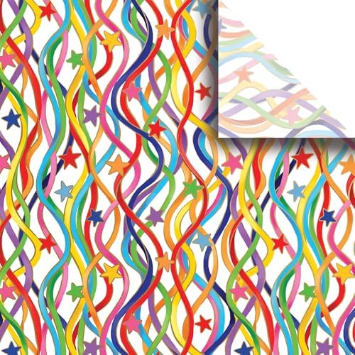 Jillson & Roberts 20" x 30" Printed Gift Tissue, Celebration Streamers (24 Folded Sheets) by JILLSONROBERTS