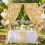 Big Payette Gold Sequin Backdrop Curtain 4 Panels 2ftx8ft Glitter Sparkly Party Background Drapes for Wedding Birthday Baby Shower Event Decoration - Image 5