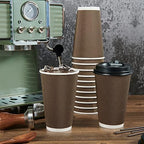 LITOPAK 80 Pack 16 oz Disposabel Paper Cups, Coffee Cups with Lid, Stirrers - Image 4