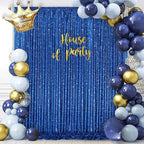 Royal Blue Sequin Backdrop Glitter Curtain for Party: 10ftx10ft - Image 2