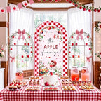 Tegeme 7.2ft The Apple of Our Eye Arch Backdrop Cover Fall Themed Baby Shower Decoration Large Red Apple Backdrop Party Favor for Gender Reveal Party Supply Photo Background Autumn Decoration - Image 4