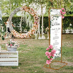 Wedding Sign Stand,Poster Holder for Display, Gold 4.9Ft Height Welcome Sign Frame for Wedding, Restaurant or Business - Image 6