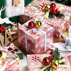 WRAPAHOLIC Christmas Wrapping Paper Set - Rose Gold Santa and Reindeer with Metallic Foil Shine Wrapping Paper Bundle with Gift Bow & Ribbon & Tag & Sticker - Image 3
