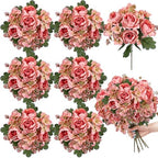6 Bundles Peonies Artificial Flowers & Pack of 4 Baby Shower Centerpieces for Tables - Image 2