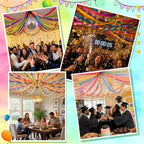 Paper Chain Strips and Star Garland - Rainbow Streamers Party Decorations - Image 6