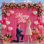 10x10ft Hot Pink Backdrop Curtains for Wedding Parties Wrinkle Free Fuchsia Curtains Photo Backdrop Drapes for Valentines Photography Birthday Baby Shower Soft Fabric Party Backgournd for Photoshoot - Image 4