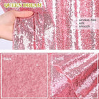 Blush Pink Sequin Backdrop Glitter Backdrop Curtains 7ft x 7ft Glitter Background for Party Baby Shower Wedding Decorations - Image 5