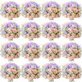 Tigeen 12 Bundles Artificial Flowers Bouquet for Wedding, Pink Purple by Tigeen