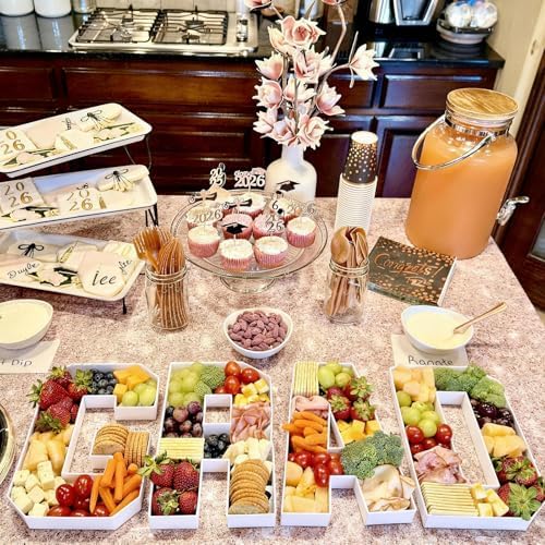 Grad Charcuterie Letters Fillable for Graduation Party Decorations, 13.7 Inch White Grad Cardboard Letters Charcuterie Boards Paper Mache Letter Trays for Grad Table Centerpieces Party Supplies - Image 3