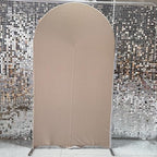 Light Tan Ripples Pattern Arch Backdrop Cover for Birthday Party Wedding Baby Shower Decorations Chiara Backdrops Arched Wall Frame Stands Covers Props GP-454 4ft * 7ft - Image 2