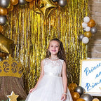 20 Pack Foil Curtain Backdrop Gold Metallic Tinsel Foil Fringe Curtains Photo Booth Props for Birthday Wedding Engagement Baby Shower Bachelorette Christmas Holiday Celebration Party Decorations - Image 2