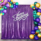 Purple Sequin Backdrop 8ft x 8ft Glitter Party Backdrop Curtains - Image 6