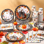 Funnymoom 250 Pcs Pumpkin Fall Paper Plates and Napkins Cups Serves 50 - Image 4