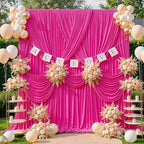 10ft x 10ft Hot Pink Backdrop Curtains, Hot Pink Drapes for Backdrop Fabric - Image 6