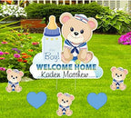Personalized Its a Boy Teddy Bear Yard Sign by Cute+News