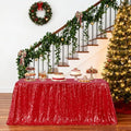 Poise3EHome Red Sequin Tablecloth 90×132 Inch Rectangle Sparkly Fabric Table Cloth for Birthday Wedding Christmas Party Holiday Baby Shower Decoration by Poise3EHome