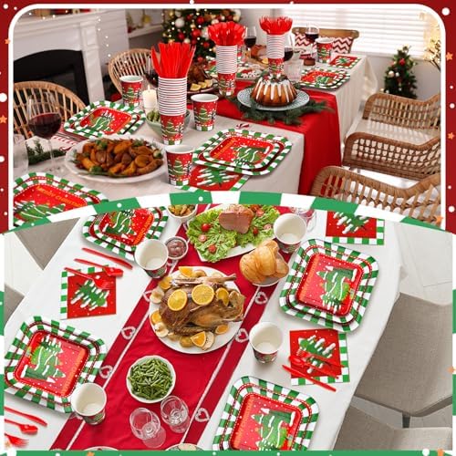 350 Pcs Christmas Paper Plates and Napkins Set Disposable Serve 50 - Image 6