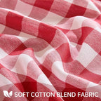 Gingham Tablecloth Rectangle Table, Cotton Linen Fabric Picnic Checkered Table Cloth Farmhouse Washable Wrinkle Free Buffalo Plaid Table Cover for Outdoor Birthday Party, Red, 60x106 - Image 4
