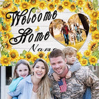 Custom Welcome Home Banner Decorations Sunflower Welcome Home Yard Sign Welcome Home Sunflower Banner for Military Homecoming Deployment Returning Party Supplies(5x7.5ft) - Image 7