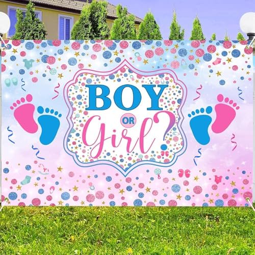 12x8 FT Gender Reveal Backdrop Blue Pink Bear Boy or Girl Background Sign Decorations Banner New Born Baby Shower Baptism Kids Birthday Party Photo Shoot Supplies (Boy or Girl) - Image 7