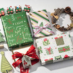 WRAPAHOLIC 30 Inch Green Christmas Wrapping Paper Roll - Jumbo Roll Green Holiday Set with Metallic Foil Shine - 4 Rolls - 30 Inch x 120 Inch Per Roll - Image 3