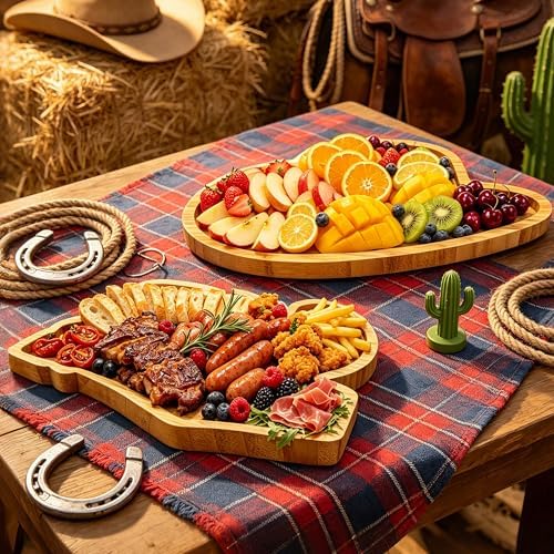 Western Birthday Party Decorations Wooden Hat Boot Charcuterie Boards Trays - Image 7