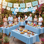 Cielito Lindo Mexican Tablecloth, 54×108 Inch, Blue, 8 Pcs - Image 7