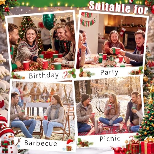 Mimorou 300 Pack 8 oz Christmas Disposable Paper Cups for Party Supplies - Image 4