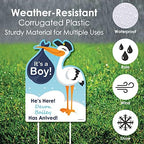 Big Dot of Happiness Custom Boy Special Delivery - Baby Arrival Sign - Blue It's A Boy Stork Personalized Baby Announcement & Welcome Yard Sign - Image 4