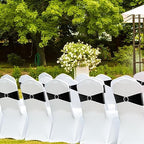 Black Chair Sashes 100 Pack Spandex Stretch Chair Band Sashes with Buckles for Folding Chairs Wedding Party Reception Baby Shower Events Banquet Decorations - Image 6