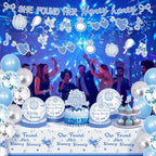 135 Pcs She Found Her Honey Honey Bachelorette Party Supplies, Blue Disco Dancing Queen Theme Party Decorations Set with Tablecloth Balloons Plates Napkins Banner Cake Toppers - Image 5