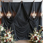 20ft×15ft Black Backdrop Curtain for Wedding Parties by PartyVillage