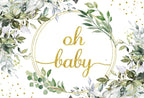 8x6ft Eucalyptus Oh Baby Shower Decorations Backdrop Green Leaves Gender Reveal Background Greenery Spring Leaf Boy Girl Baptism Party Announce Pregnancy Birthday Banner Photo Booth by ZJRBJB