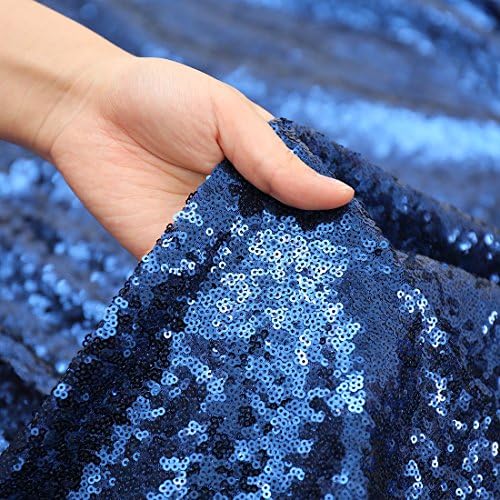 Poise3EHome Navy Blue Sequin Tablecloth 60×120 Inch Rectangle Sparkly Fabric Table Cover Overlay for Birthday Wedding Party Christmas Holiday Baby Shower Decoration - Image 5