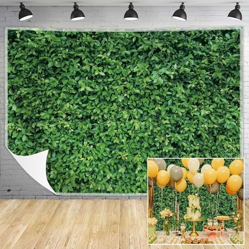 Green Leaves Backdrop - Nature Greenery Polyester Photography Background for Birthday Wedding Decor Soft Fabric Wall Banner | Baby Shower, Safari, Dinosaur Theme Photo Booth(8x8ft) by Msocio