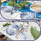 Dandat 250 Pcs Blue Floral Paper Plates and Napkins Blue Bridal Shower Tea Party Decorations Blues White Floral Tableware Set for 50 Guests Disposable Plates Napkins Cups Wedding Baby Bridal Shower - Image 5