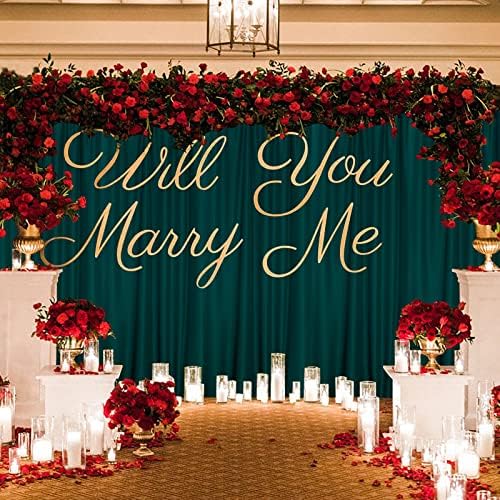 MYSKY HOME 10ft x 10ft Curtains Hunter Green Backdrop Curtains for Parties Wedding Stage Curtains Rod Pocket Sliding Drapes Backdrop Curtain for Baby Showers, Birthday, 5ft x 10ft, 2 Panels - Image 3